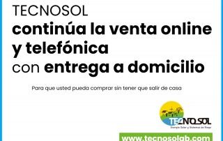 crisis coronavirus - continua la venta online y telefónica de TECNOSOL Albacete- material para instalaciones solares y de riego