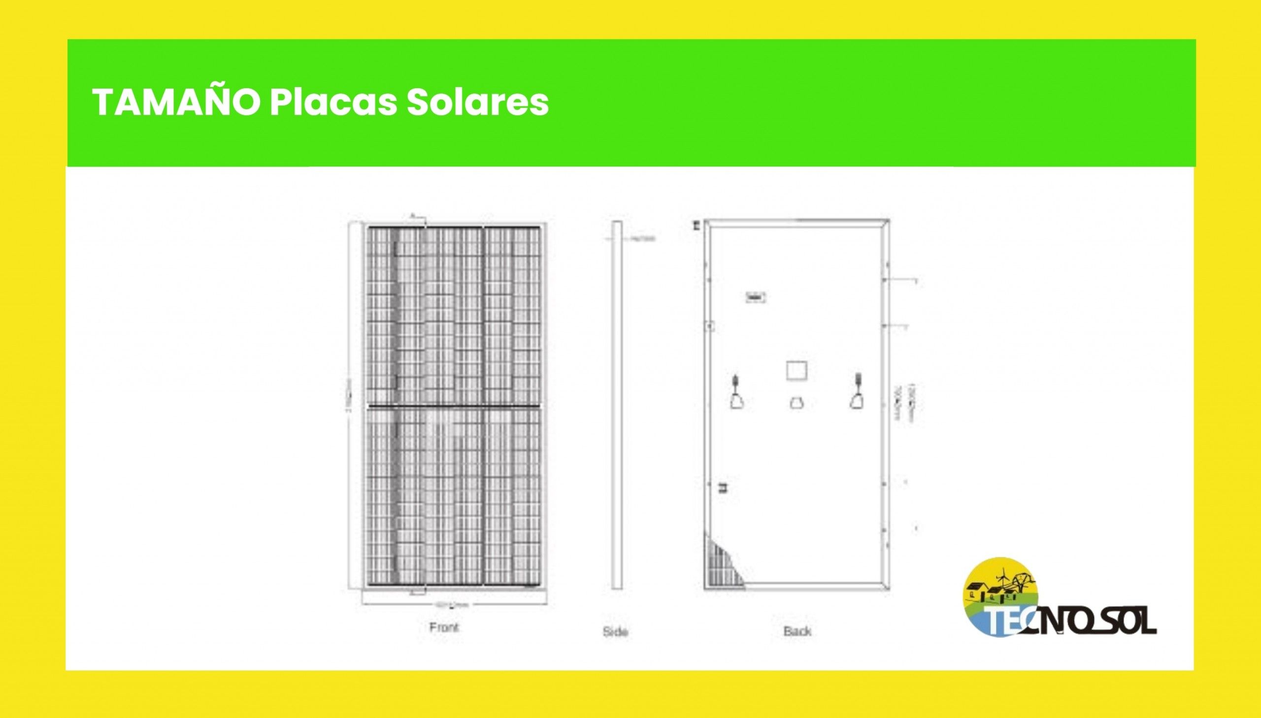 comparativa tamaño de placas solares a la venta en tienda online Tecnosol Albacete